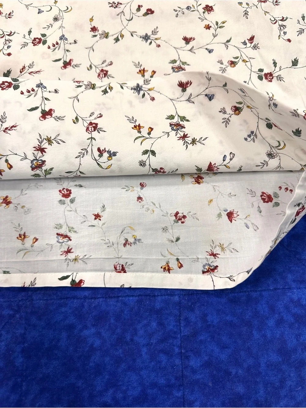 IKEA LJUSOGA Queen Duvet Cover 2 Pillowcases Set Red White Floral Cotton
